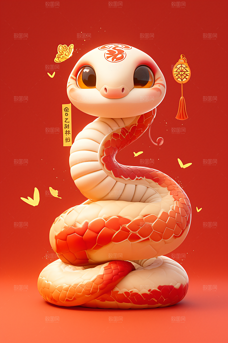 卡通蛇3D可爱模型