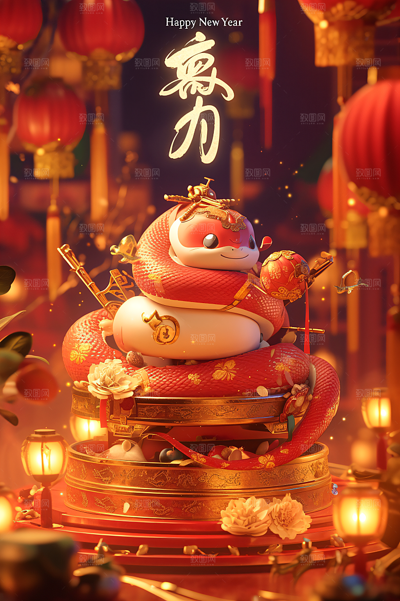 卡通蛇立体拟人蛇模型