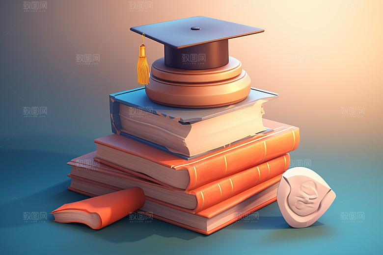 卡通文具学具书本纸笔效果图