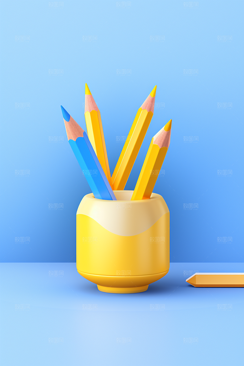 卡通文具学具教具效果图
