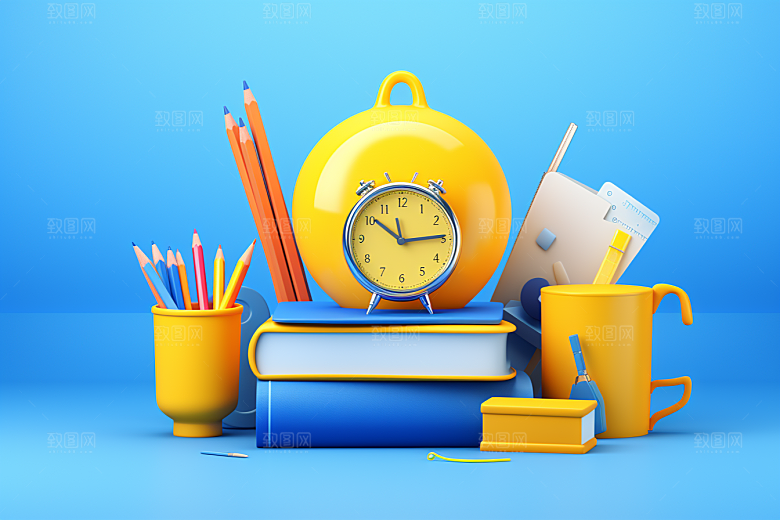 卡通文具立体学具效果图
