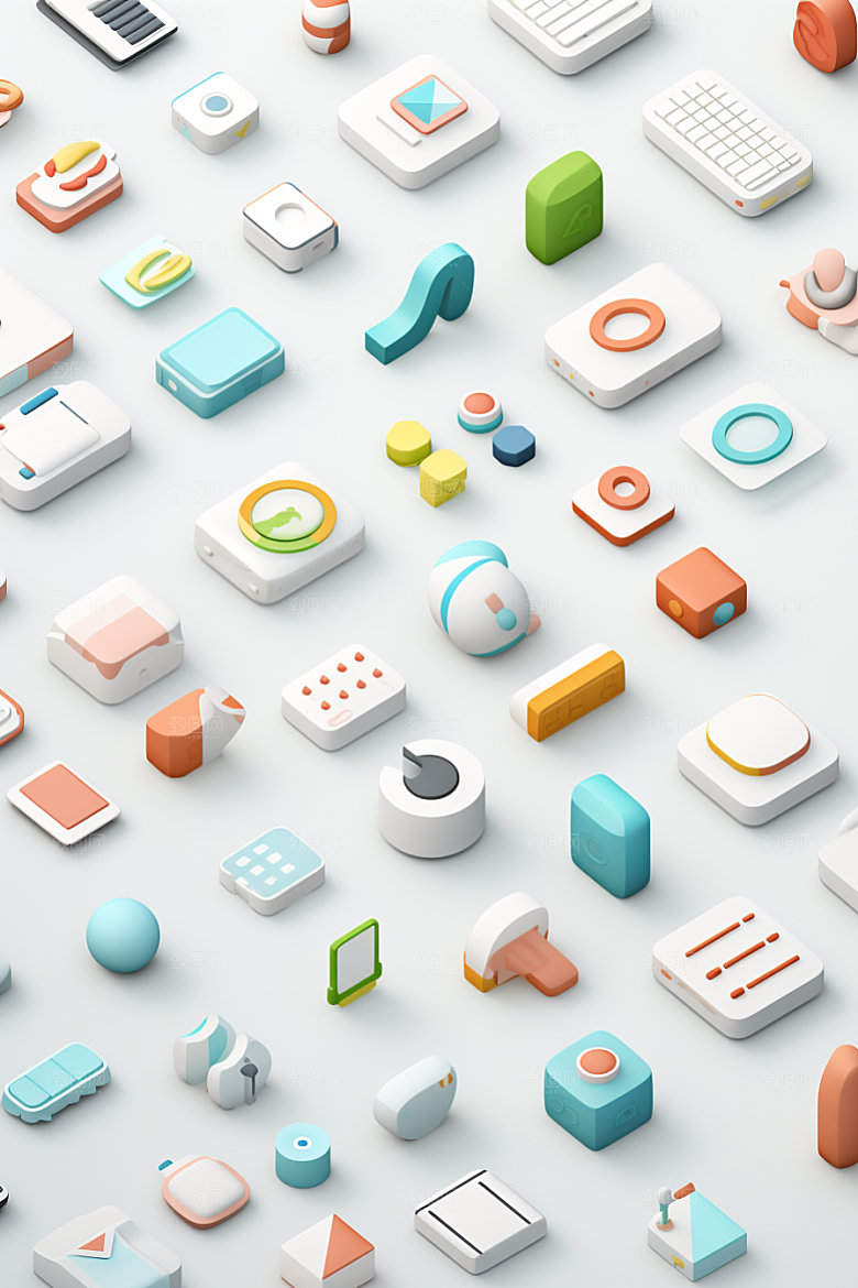 卡通文具3D上学效果图