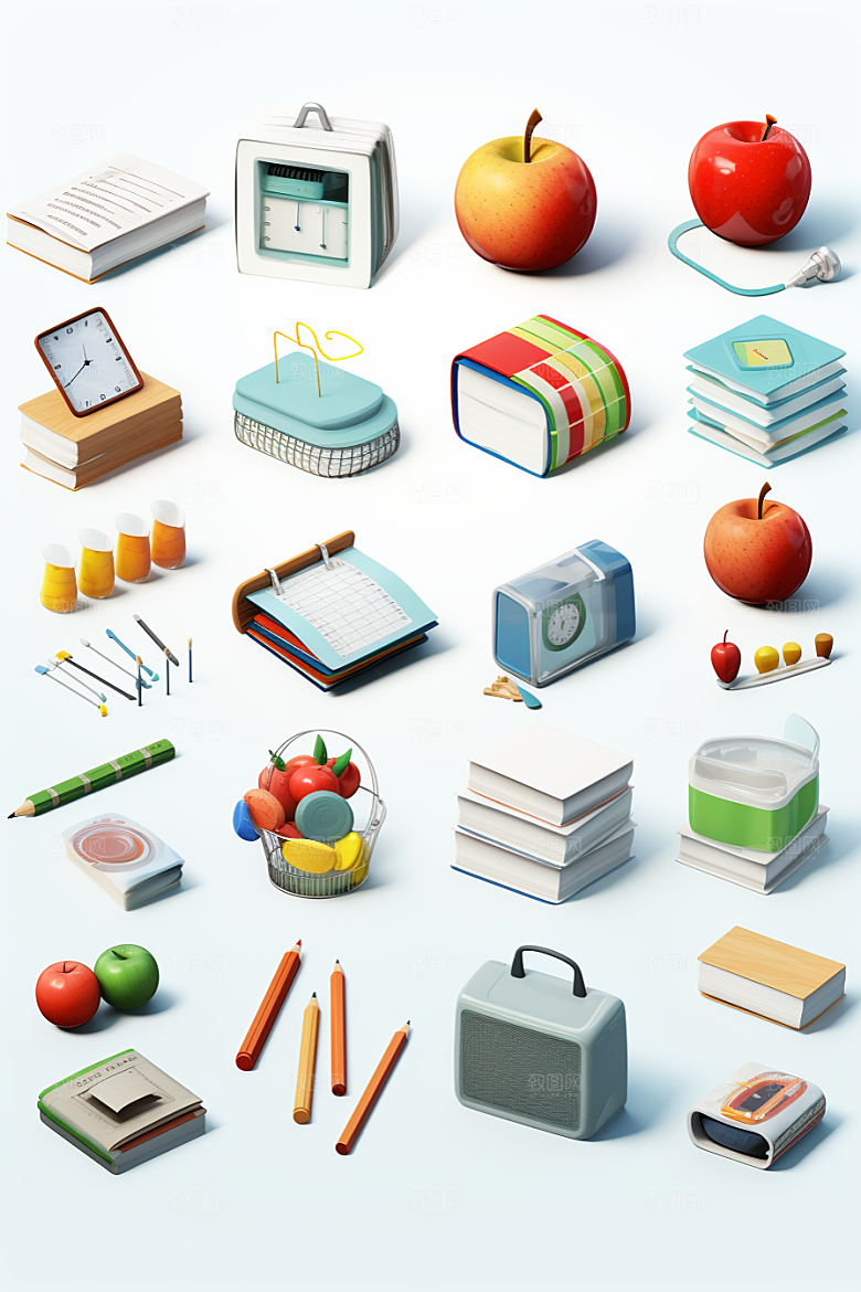 卡通文具教具3D效果图
