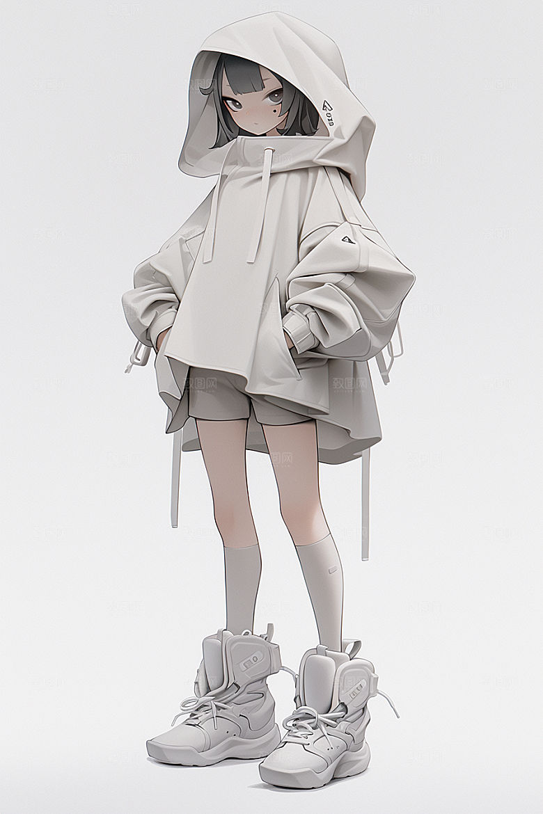 3D甜酷女孩可爱少女模型