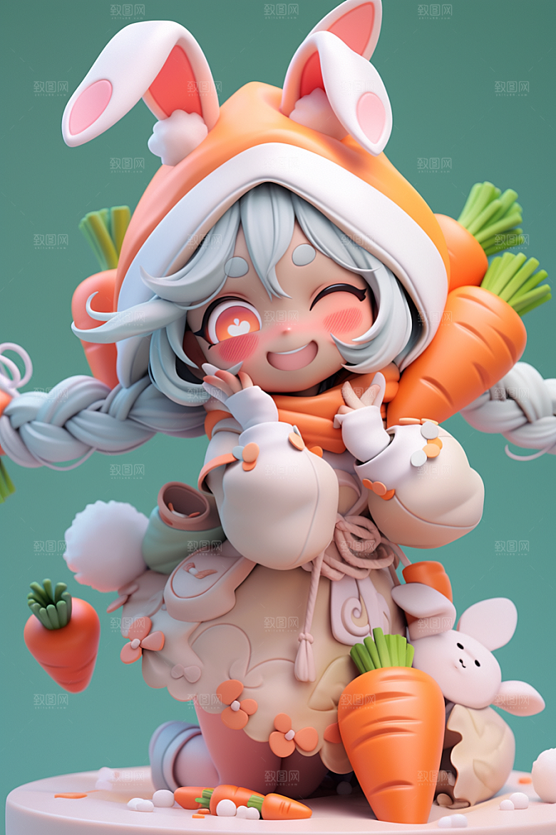 3D甜酷女孩甜美阳光模型