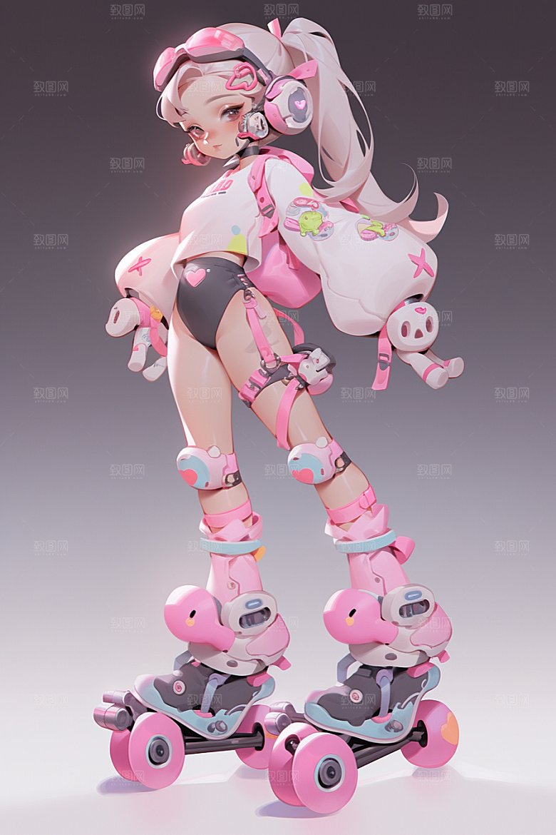 3D甜酷女孩少女形象模型
