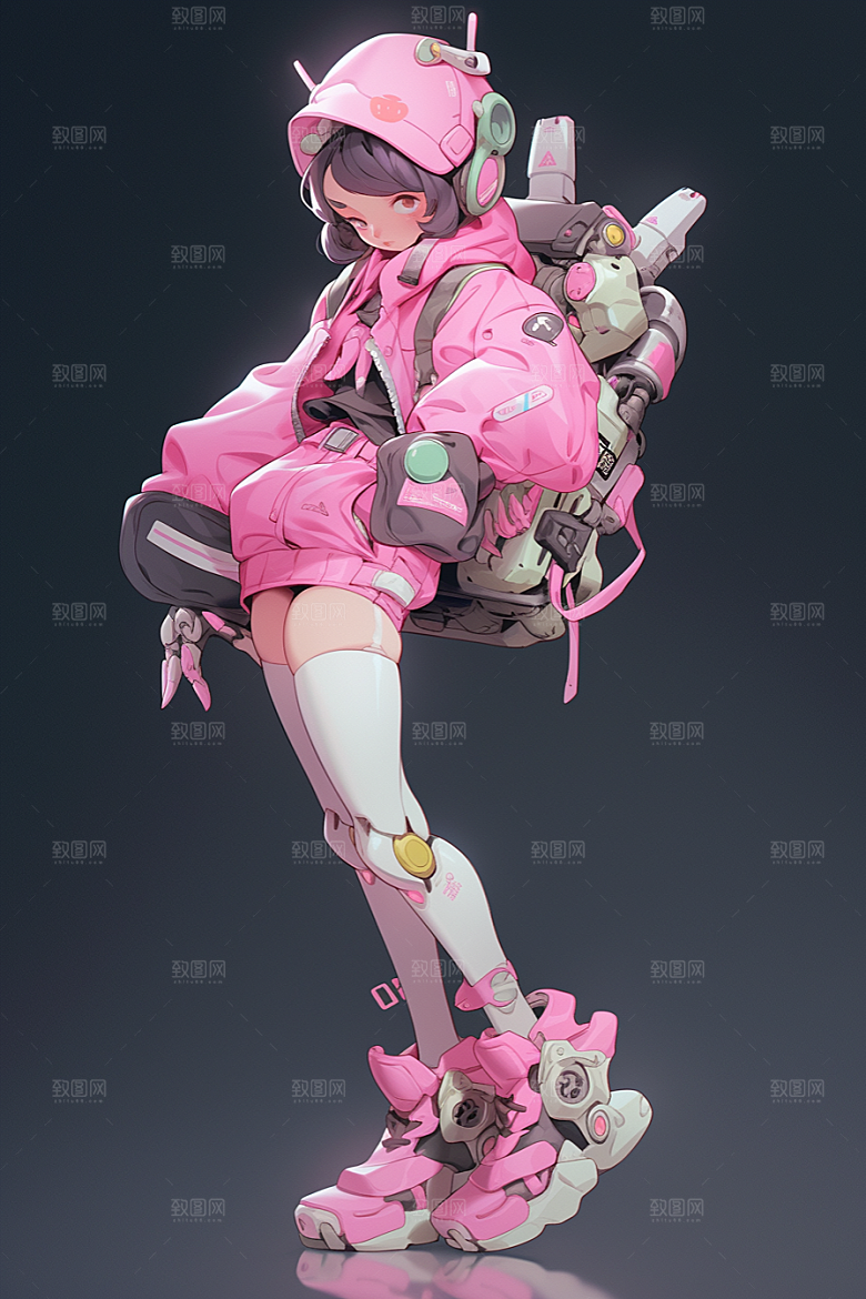3D甜酷女孩阳光人物IP模型