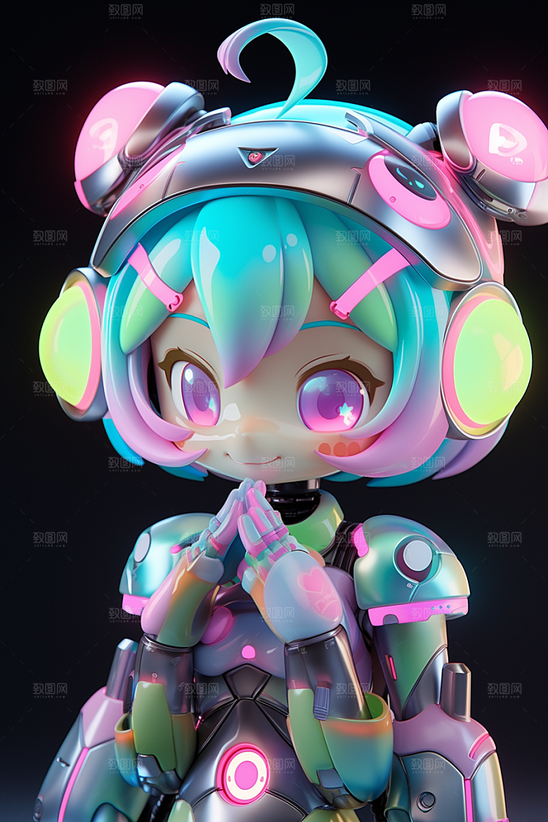 3D甜酷女孩可爱形象模型