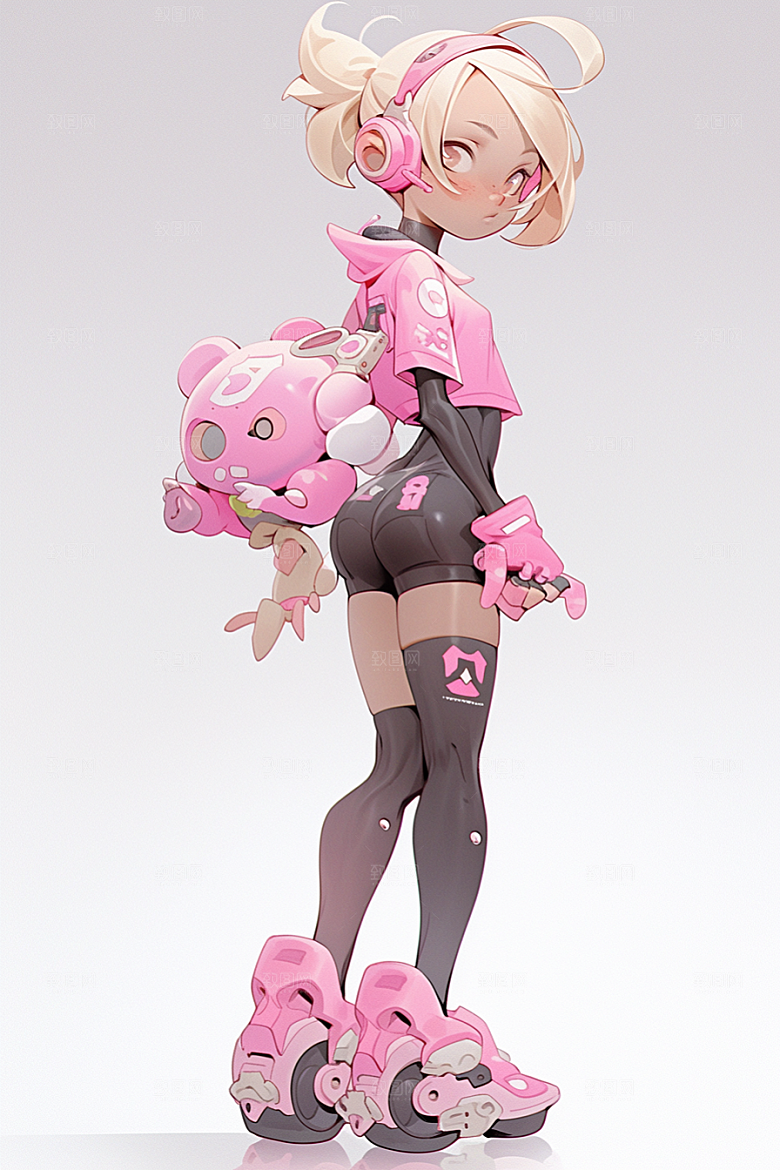 3D甜酷女孩运动风少女模型