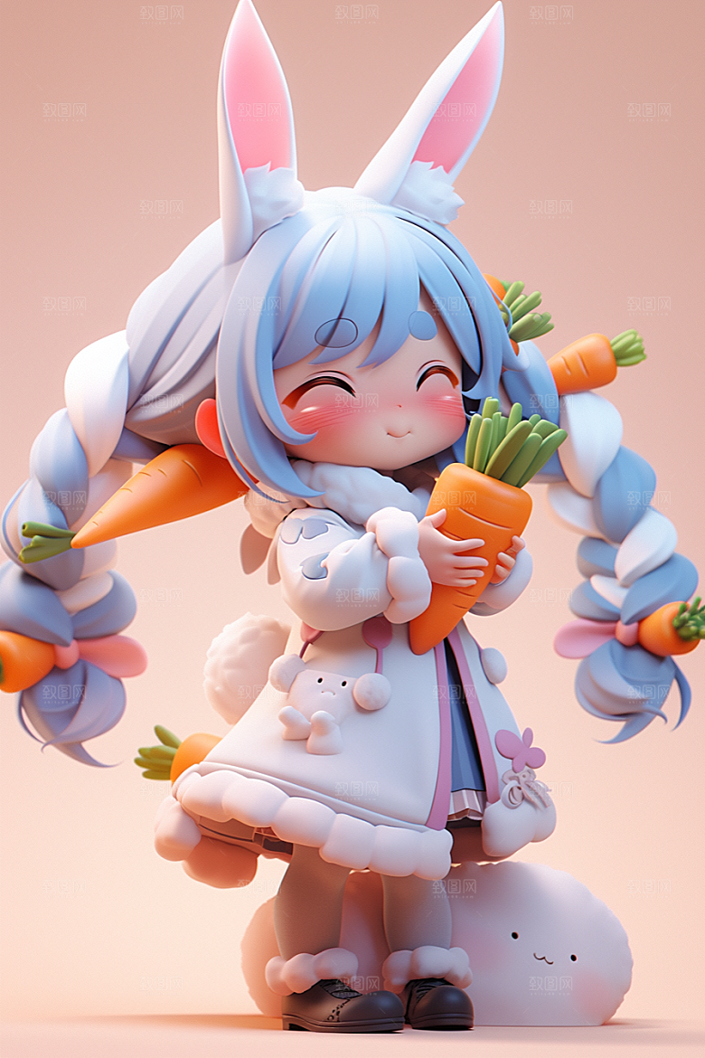 3D甜酷女孩少女人物IP模型