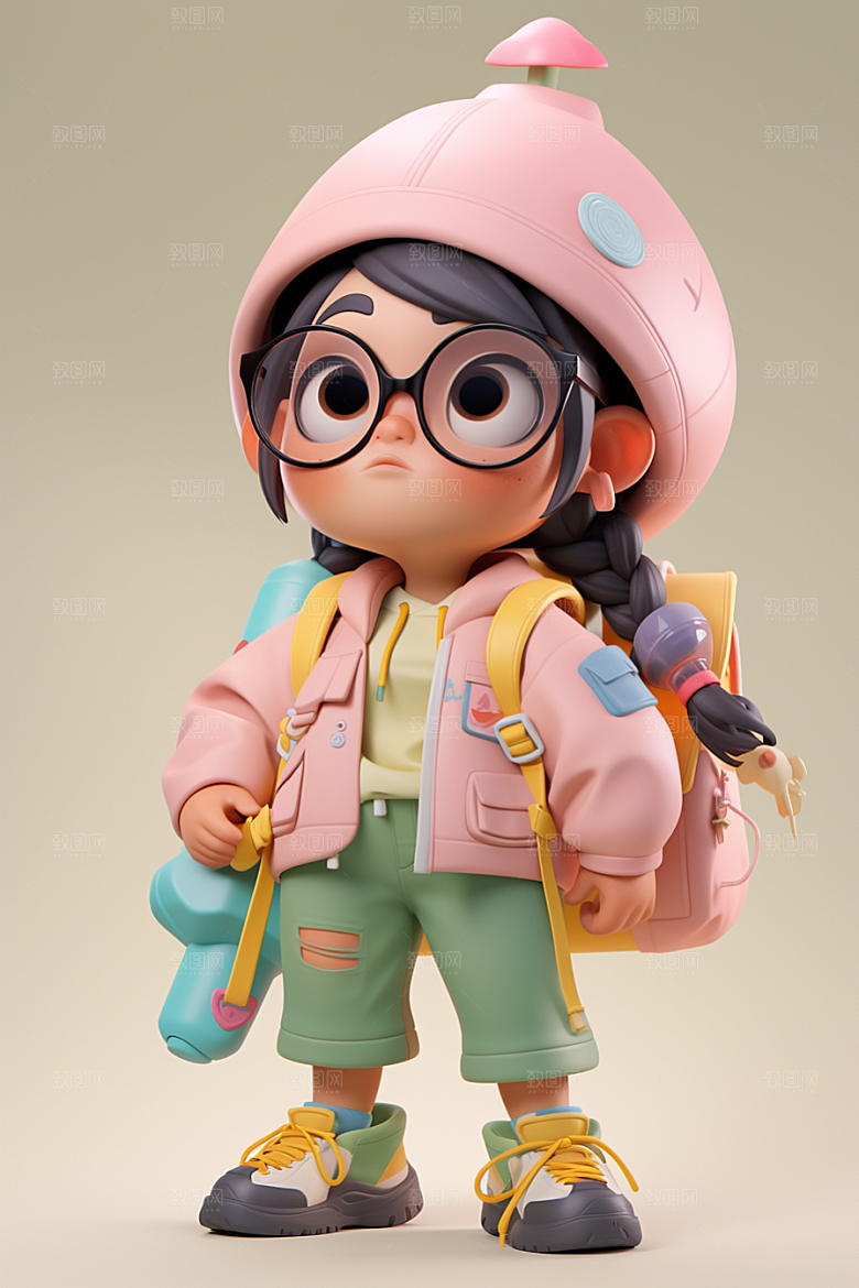 3D甜酷女孩甜美少女模型