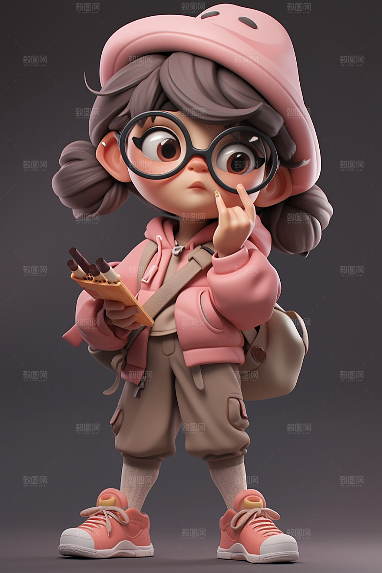 3D甜酷女孩形象少女模型