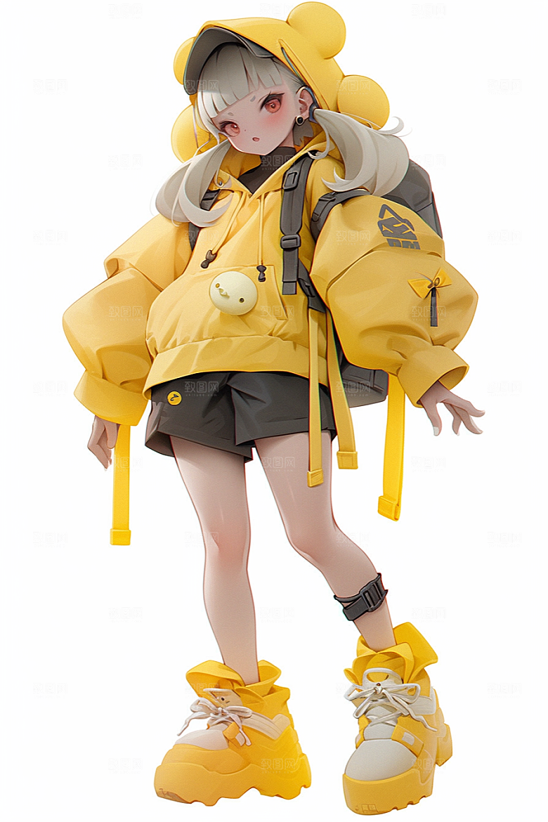 3D甜酷女孩运动风可爱模型
