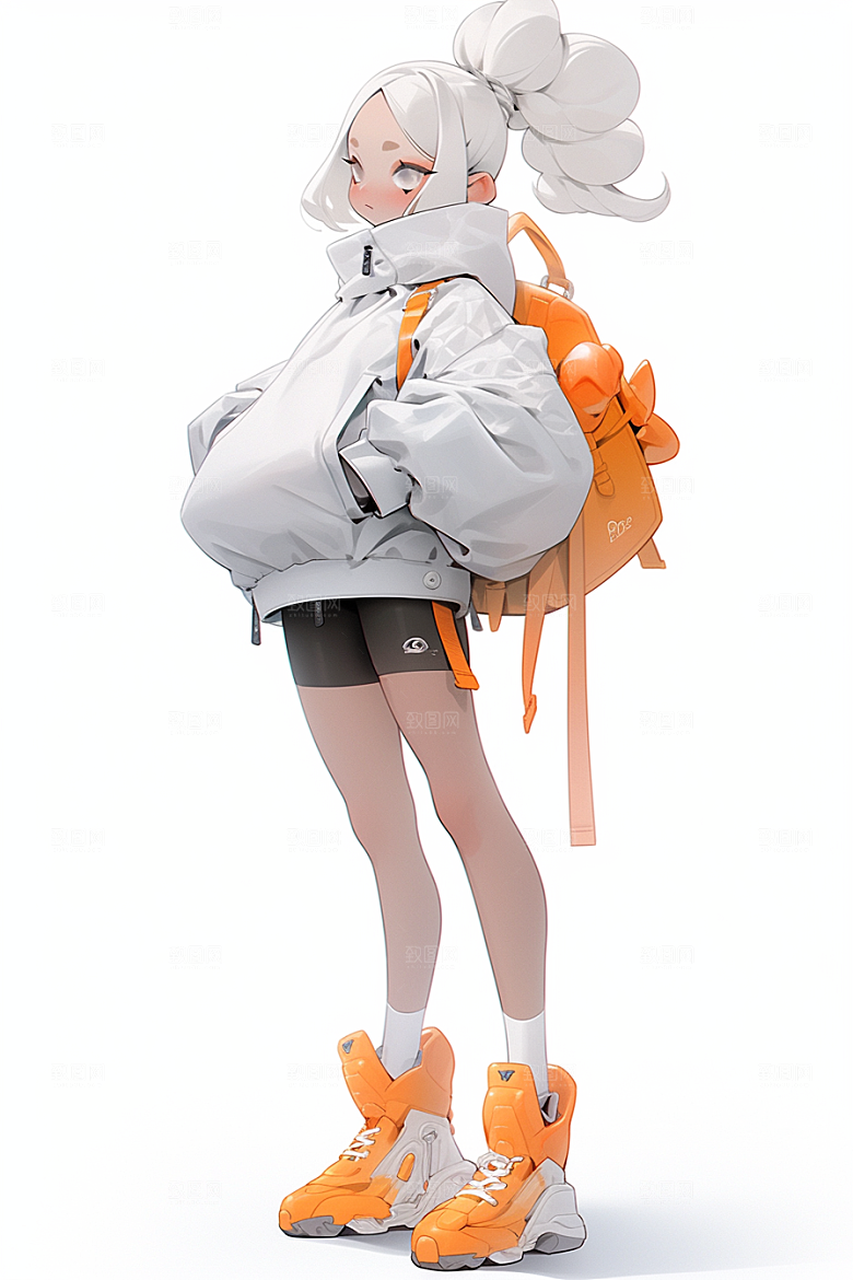 3D甜酷女孩运动风阳光模型