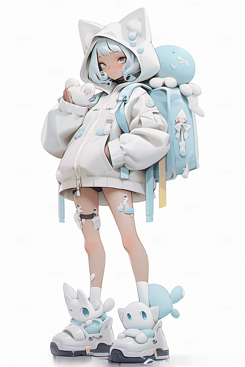 3D甜酷女孩少女可爱模型