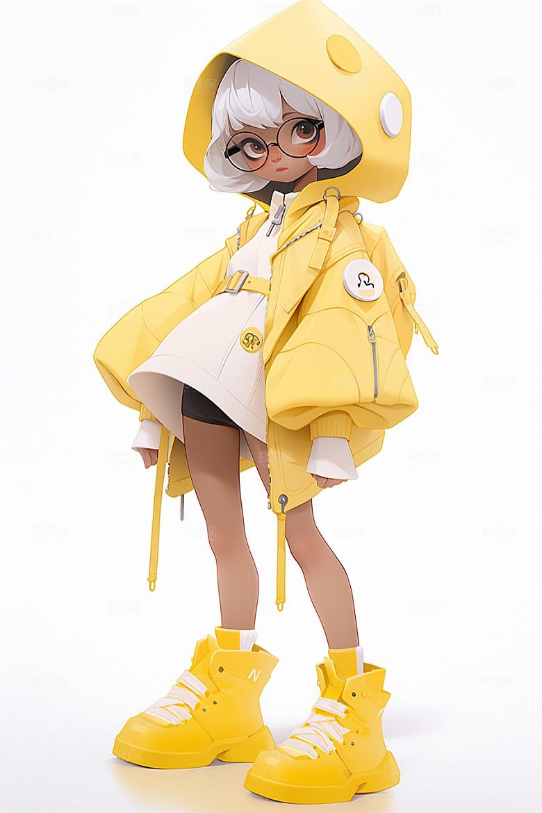 3D甜酷女孩形象少女模型