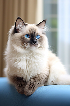 可爱布偶猫优雅高清摄影图
