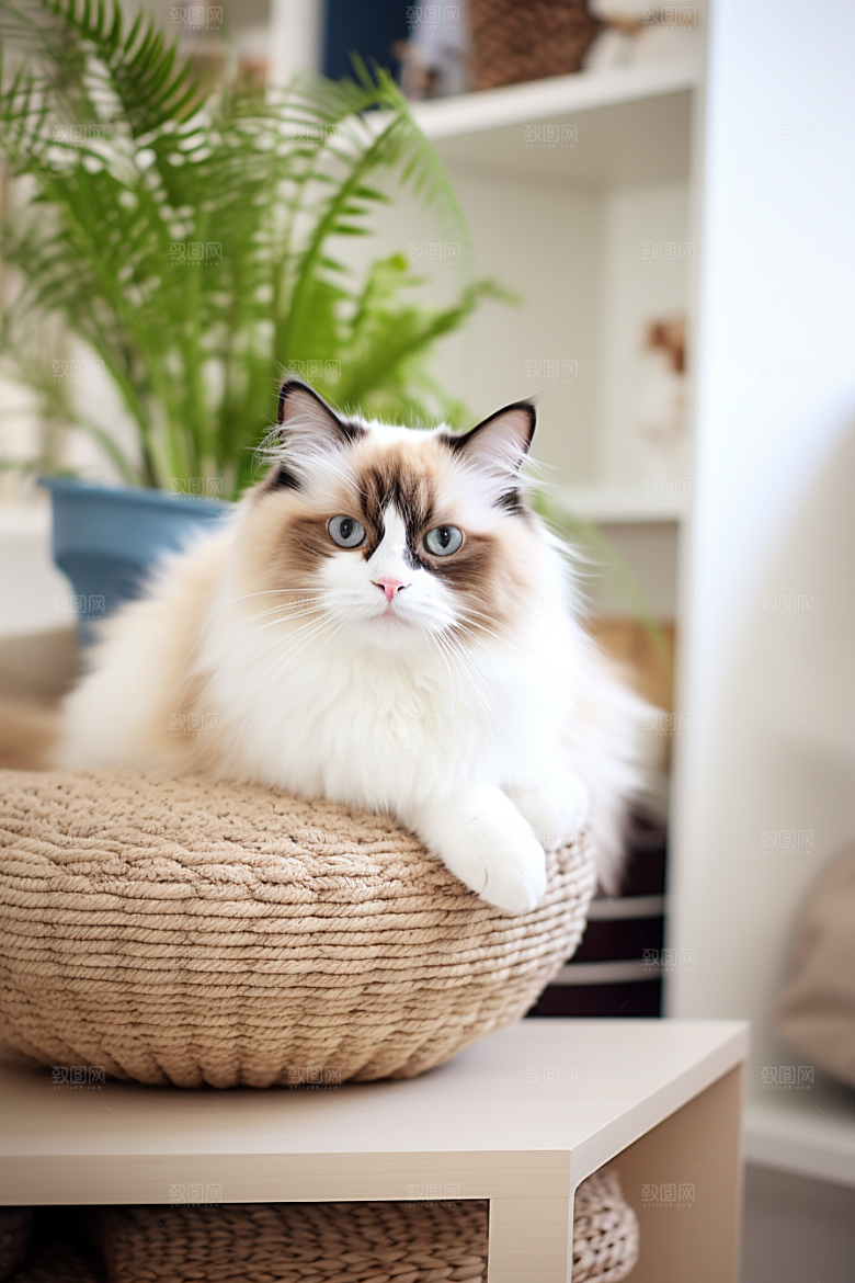 可爱布偶猫高清品种猫摄影图