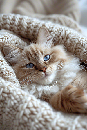 可爱布偶猫仙女猫长毛猫摄影图