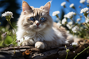 可爱布偶猫品种猫长毛猫摄影图