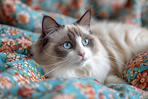 可爱布偶猫高清优雅摄影图