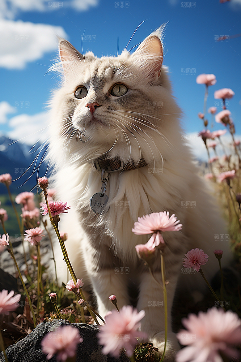 可爱布偶猫长毛猫品种猫摄影图