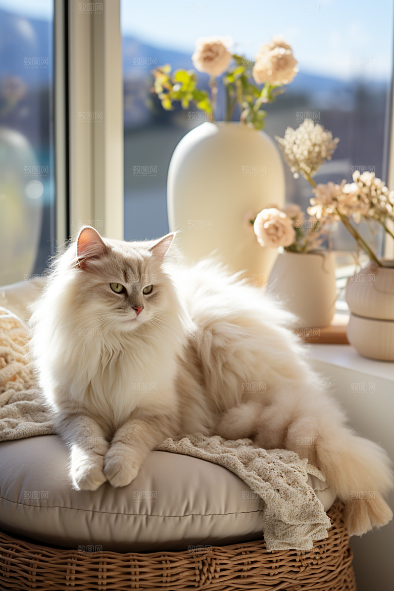可爱布偶猫家居仙女猫摄影图