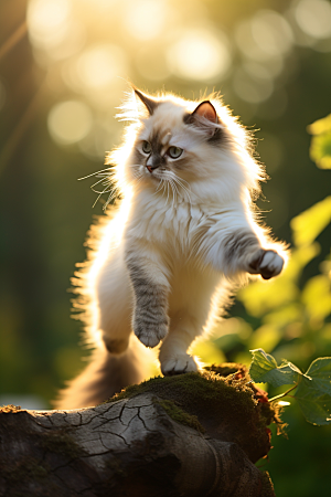 可爱布偶猫优雅宠物摄影图