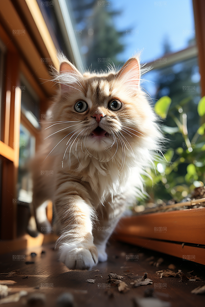 可爱布偶猫家居长毛猫摄影图