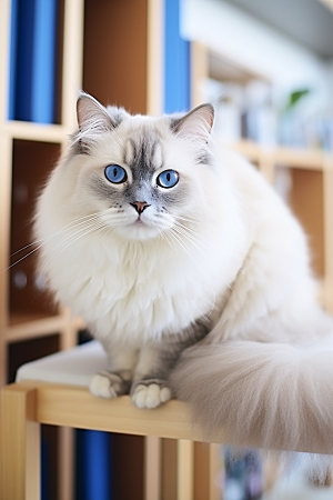 可爱布偶猫高清优雅摄影图