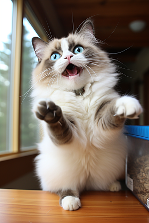 可爱布偶猫长毛猫优雅摄影图