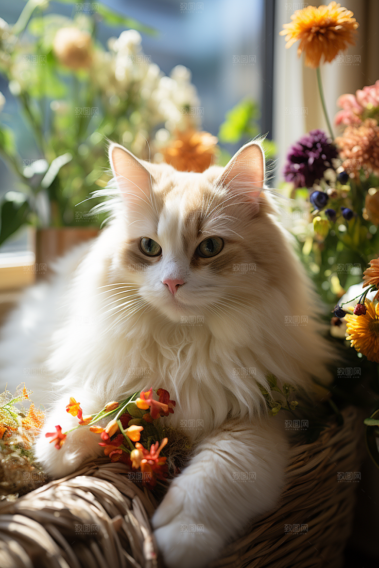 可爱布偶猫长毛猫动物摄影图