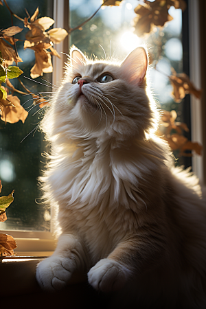 可爱布偶猫高清长毛猫摄影图