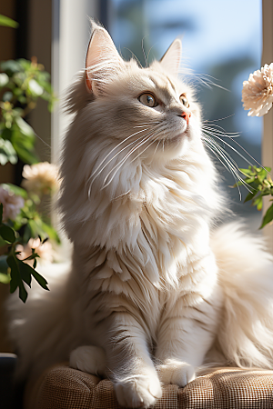 可爱布偶猫优雅品种猫摄影图
