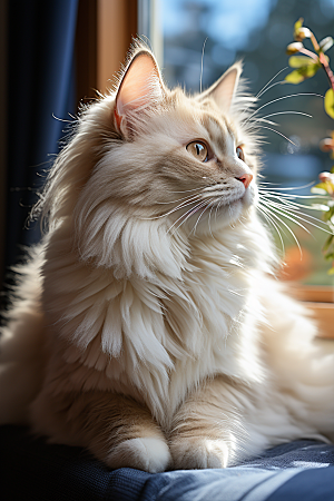 可爱布偶猫优雅品种猫摄影图
