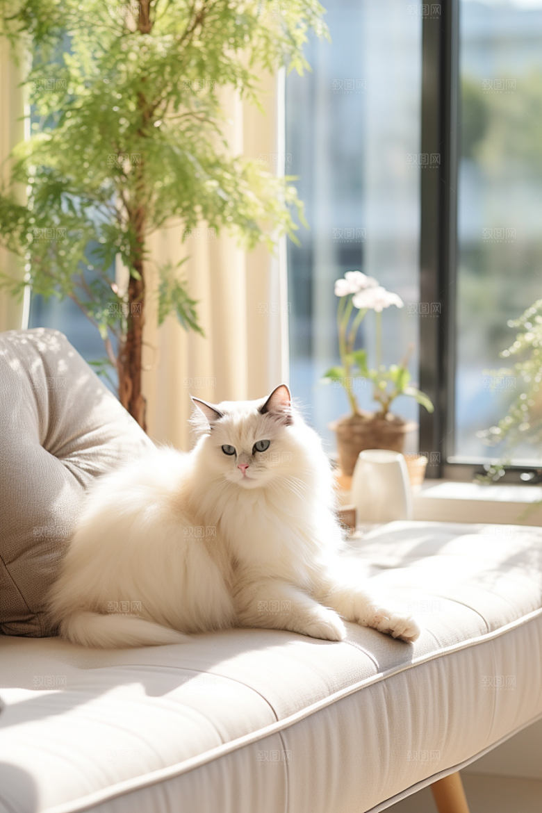 可爱布偶猫品种猫优雅摄影图