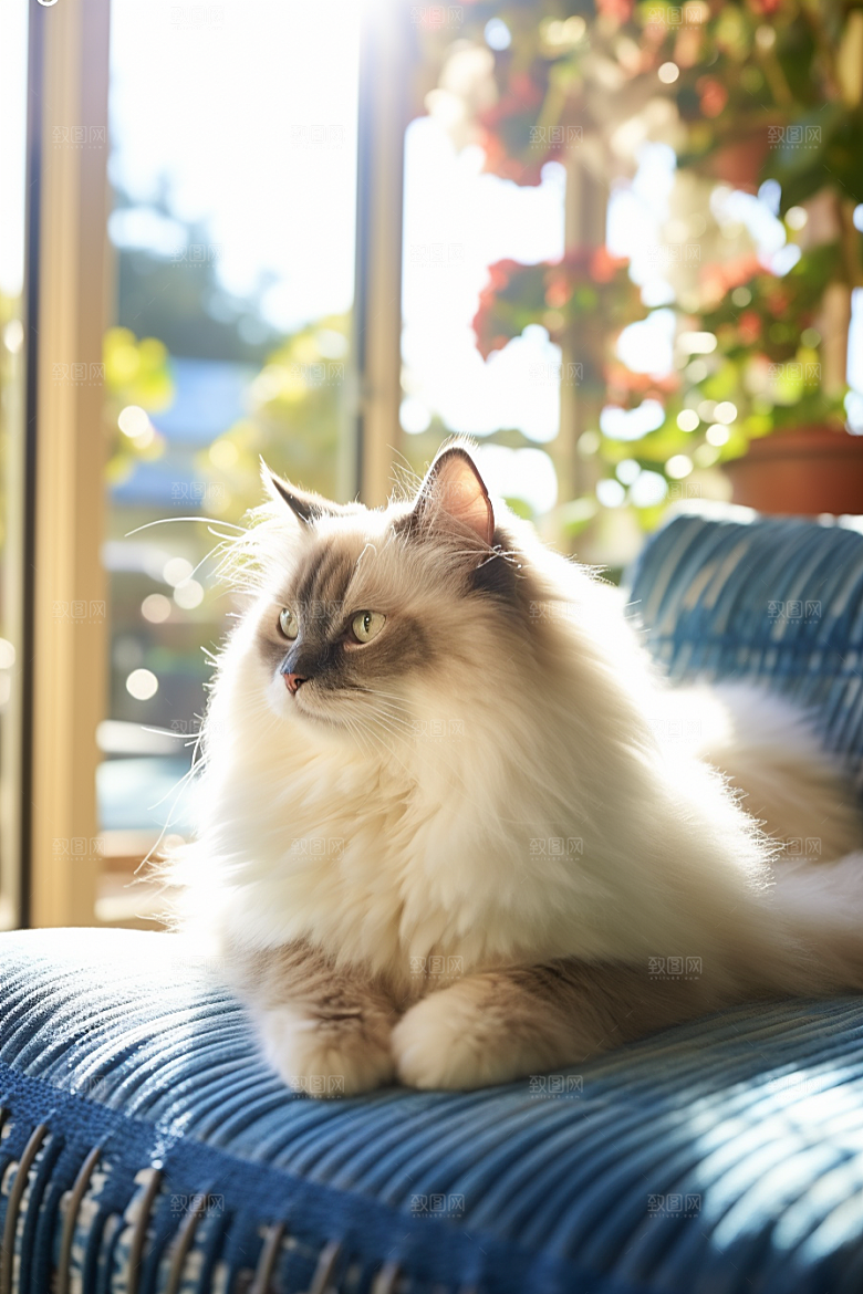 可爱布偶猫长毛猫品种猫摄影图