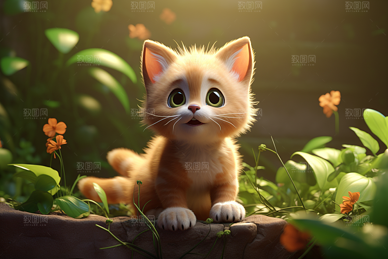 可爱动物梦幻童话模型