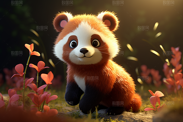 可爱动物3D童趣模型