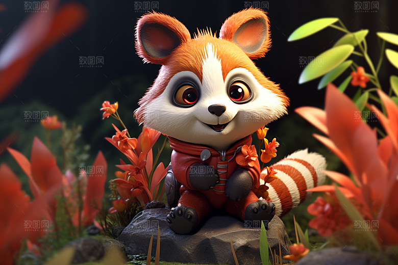 可爱动物3D童趣模型