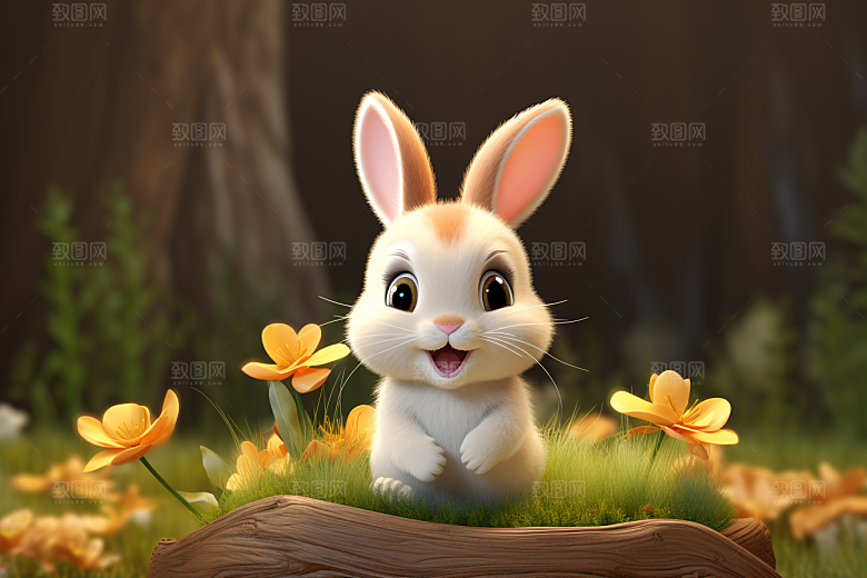 可爱动物动画立体模型