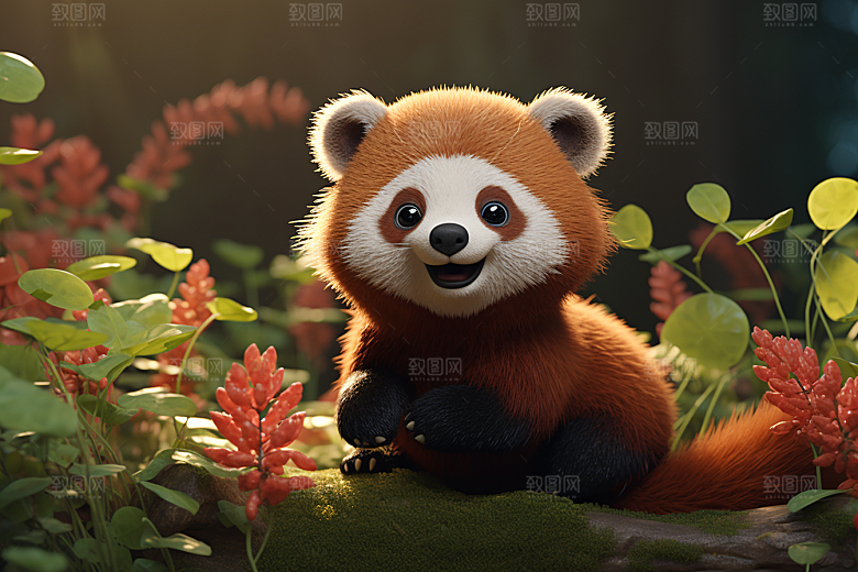 可爱动物森林童趣模型