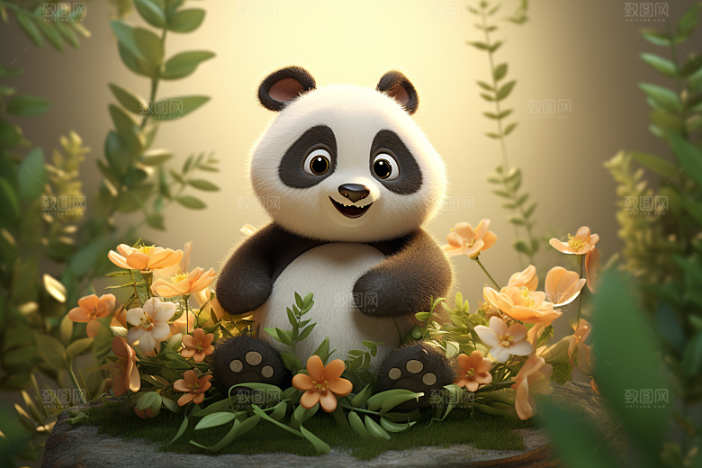 可爱动物清新3D模型