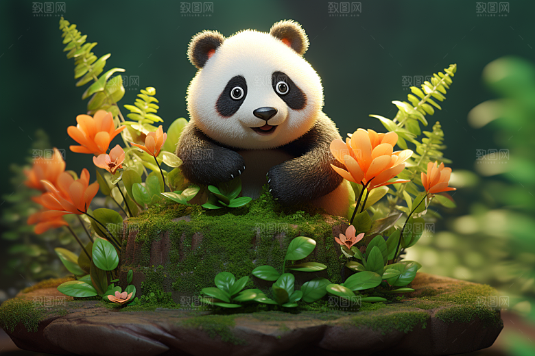 可爱动物梦幻童趣模型