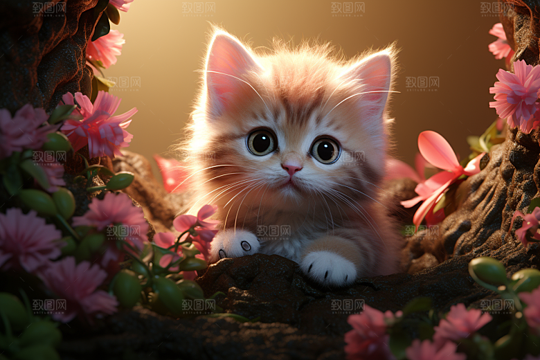 可爱动物动画梦幻模型