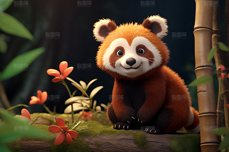 可爱动物3D梦幻模型