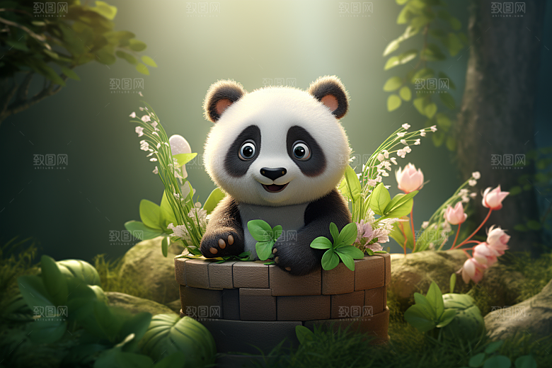 可爱动物森林动画模型