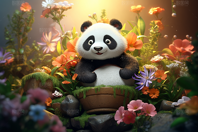 可爱动物梦幻童话模型