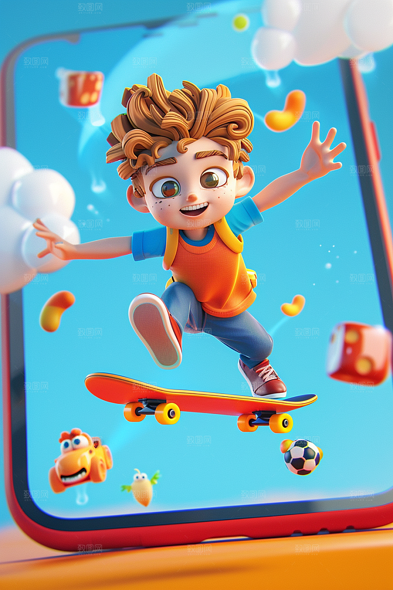 数码产品创意卡通高清形象素材