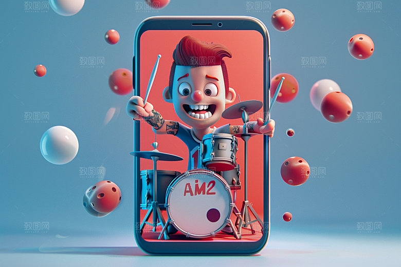 数码产品创意卡通3D通讯设备素材
